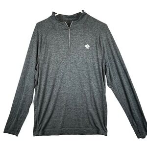 Rabbit EZ Zip 2.0 Mens Large Charcoal Heather Gray Long Sleeve Running Pullover